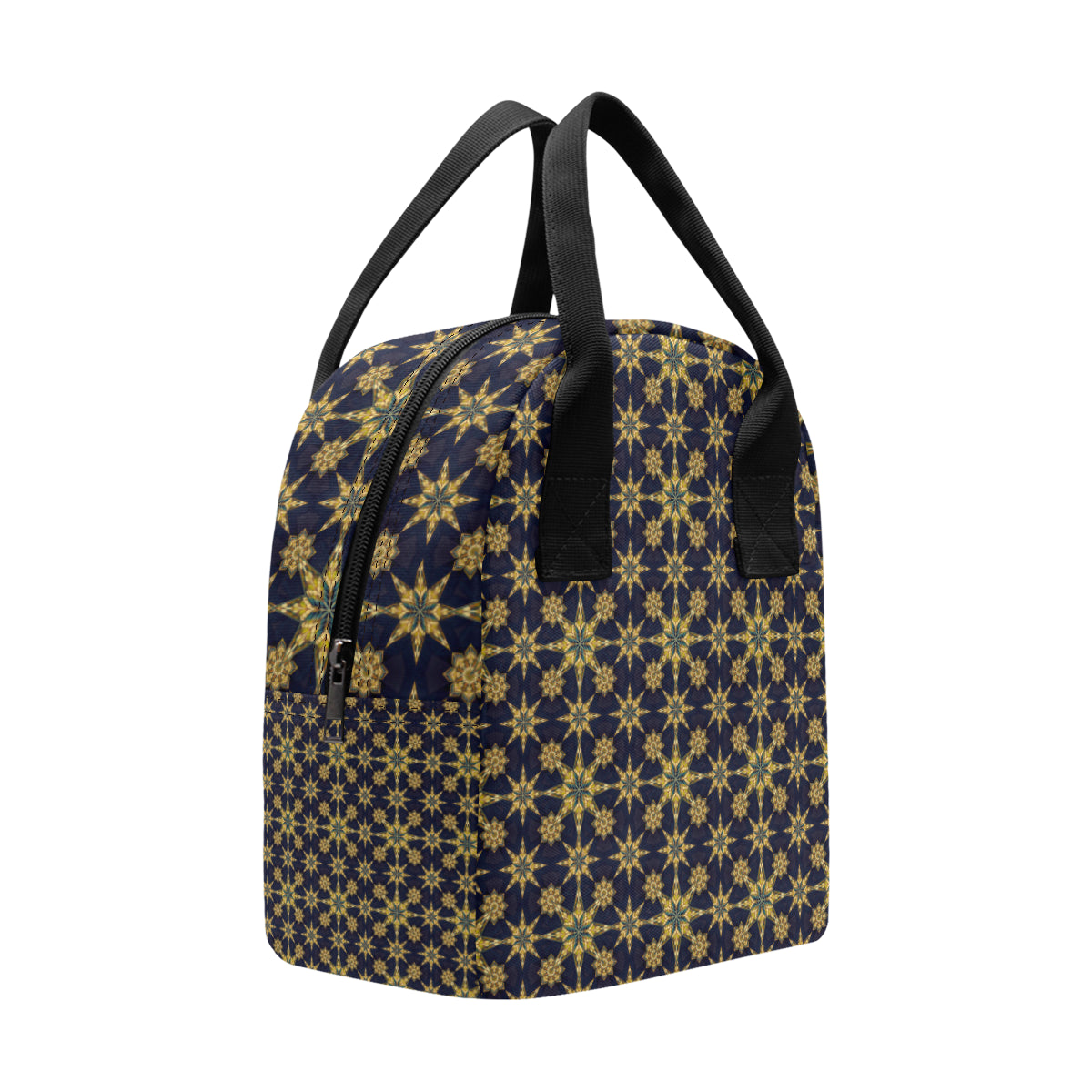 kaleidoscope Gold Print Design Insulated Lunch Bag