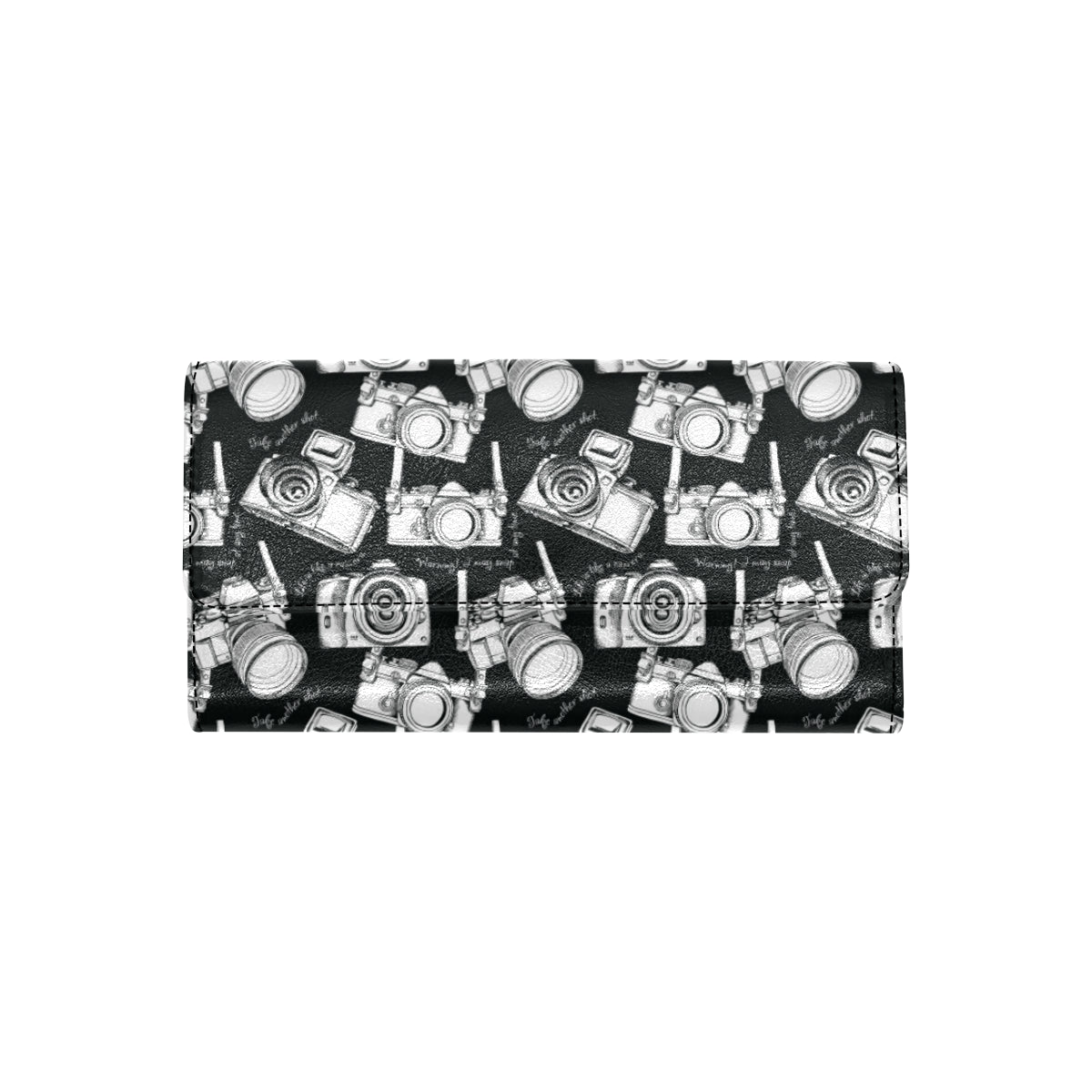 Camera Pattern Print Design 01 Women's Trifold Wallet