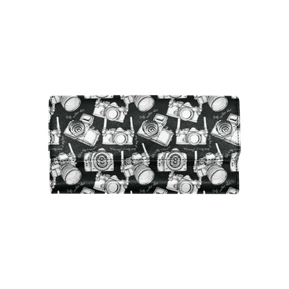 Camera Pattern Print Design 01 Women's Trifold Wallet