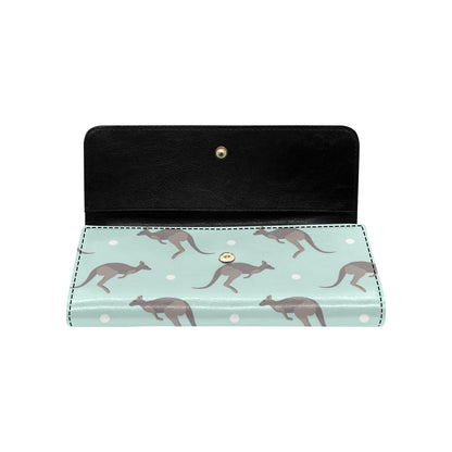 Kangaroos Pattern Print Design 04 Women's Trifold Wallet