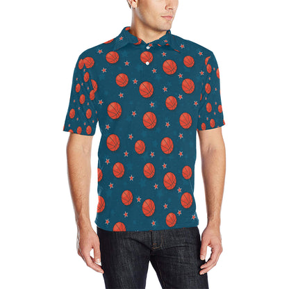 Basketball Pattern Print Design 02 Men Polo Shirt