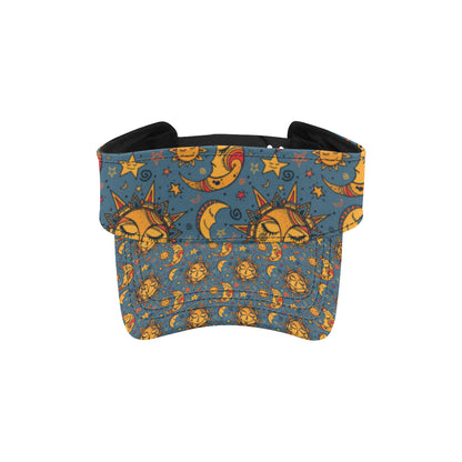 Celestial Moon Sun Pattern Print Design 02 Unisex Sun Visor