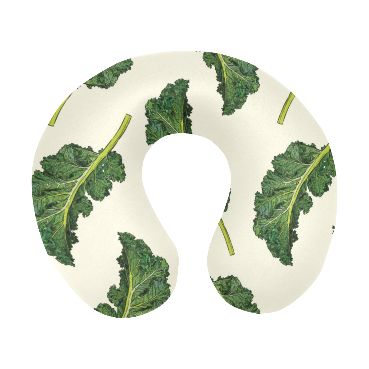 Kale Pattern Print Design 03 U-Shaped Travel Neck Pillow
