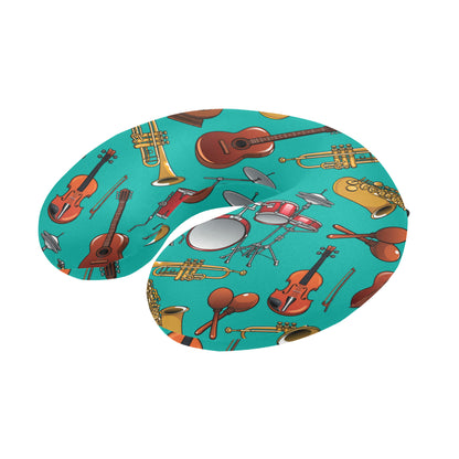 Drum Set Pattern Print Design 01 U-Shaped Travel Neck Pillow