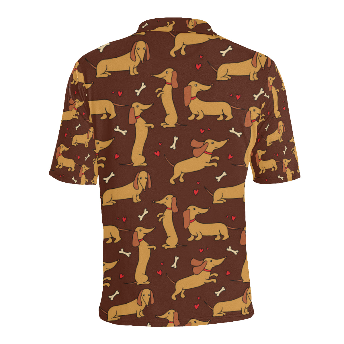 Dachshund Happy Print Pattern Men Polo Shirt