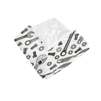 Mechanic Pattern Print Design 03 Premium Quilt