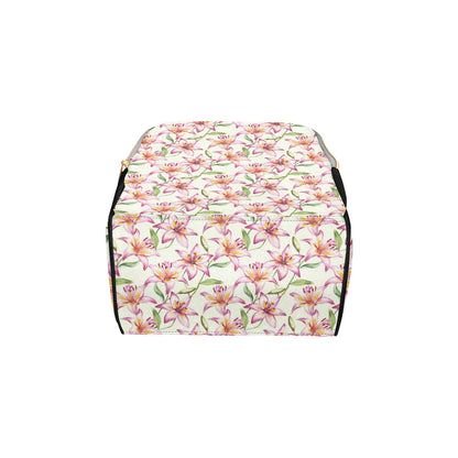Lily Pattern Print Design LY011 Diaper Bag Backpack