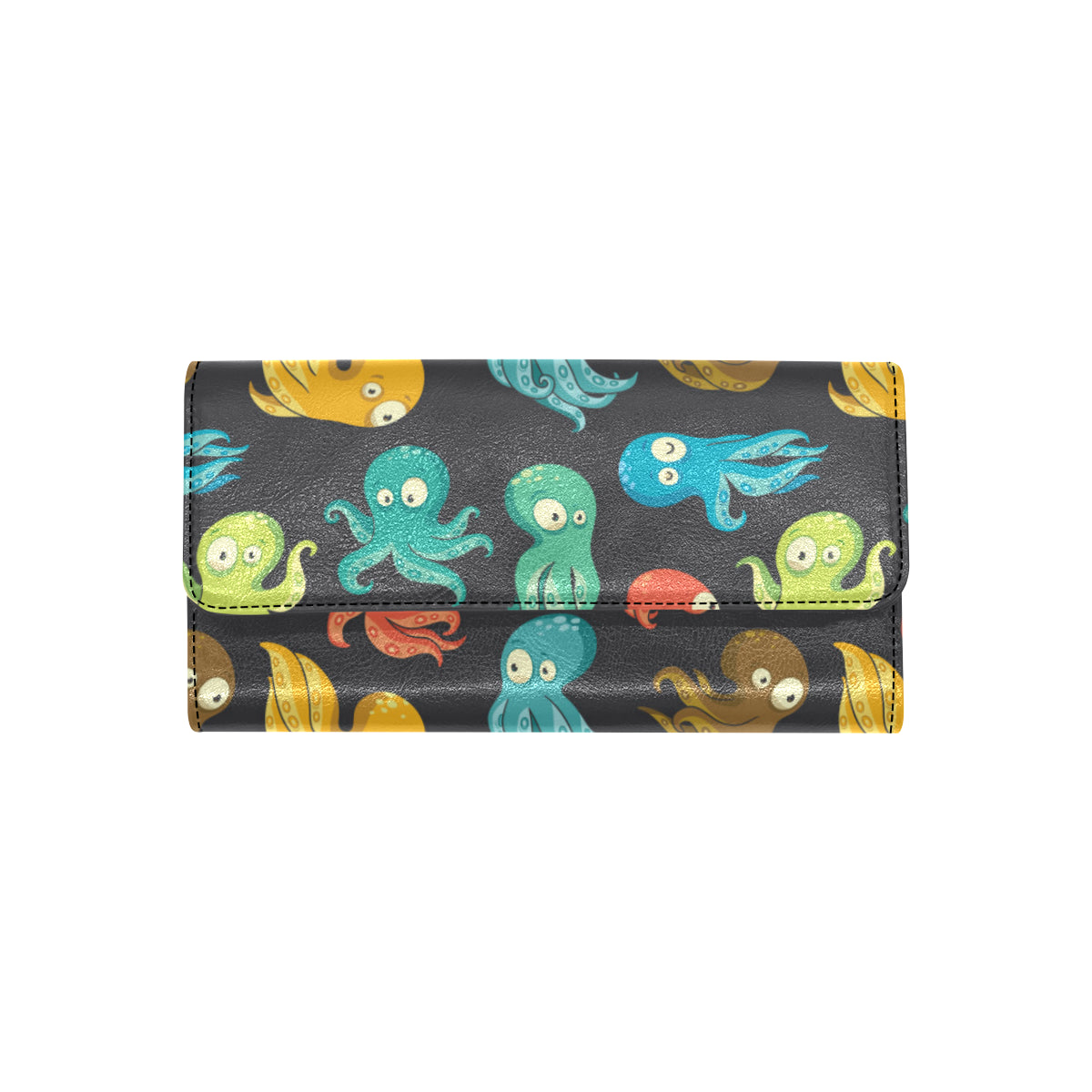 Octopus Pattern Print Design A01 Women's Trifold Wallet