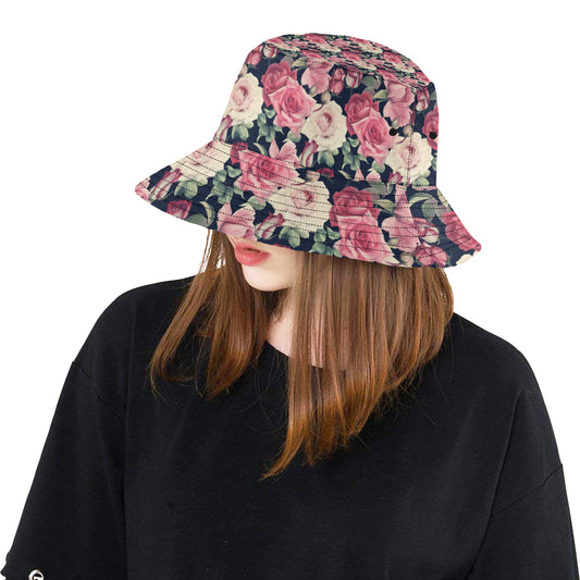 Rose Pattern Print Design RO05 Unisex Bucket Hat