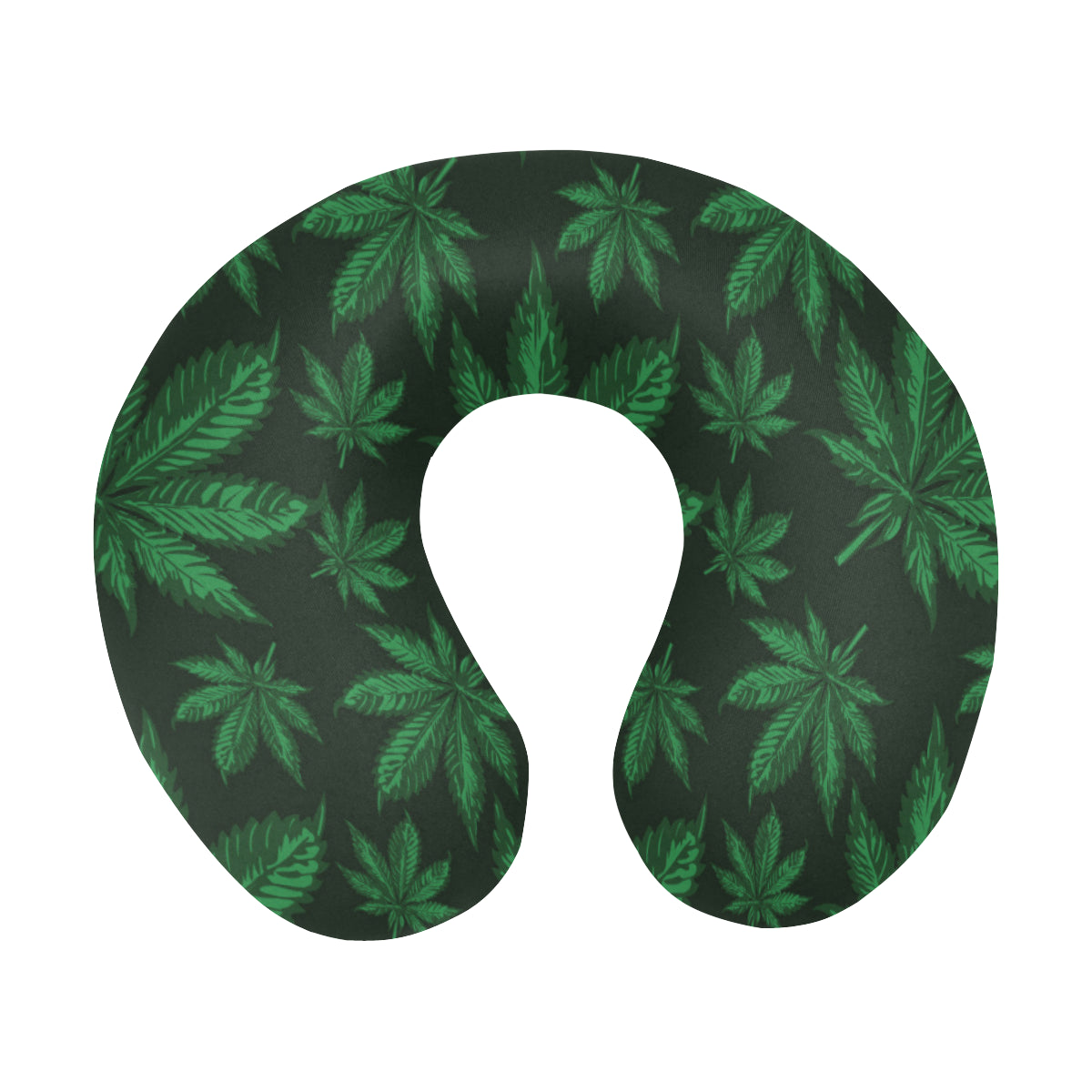 Pot Leaf Pattern Print Design A04 U-Shaped Travel Neck Pillow