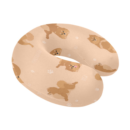Pomeranians Pattern Print Design A06 U-Shaped Travel Neck Pillow