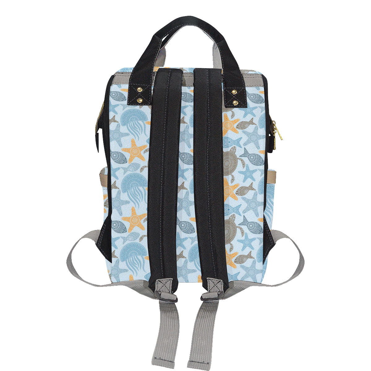 Polynesian Jellyfish Turtle Print Diaper Bag Backpack