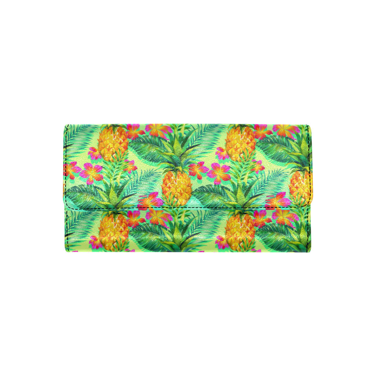 Pineapple Pattern Print Design PP010 Women's Trifold Wallet