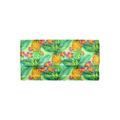 Pineapple Pattern Print Design PP010 Women's Trifold Wallet