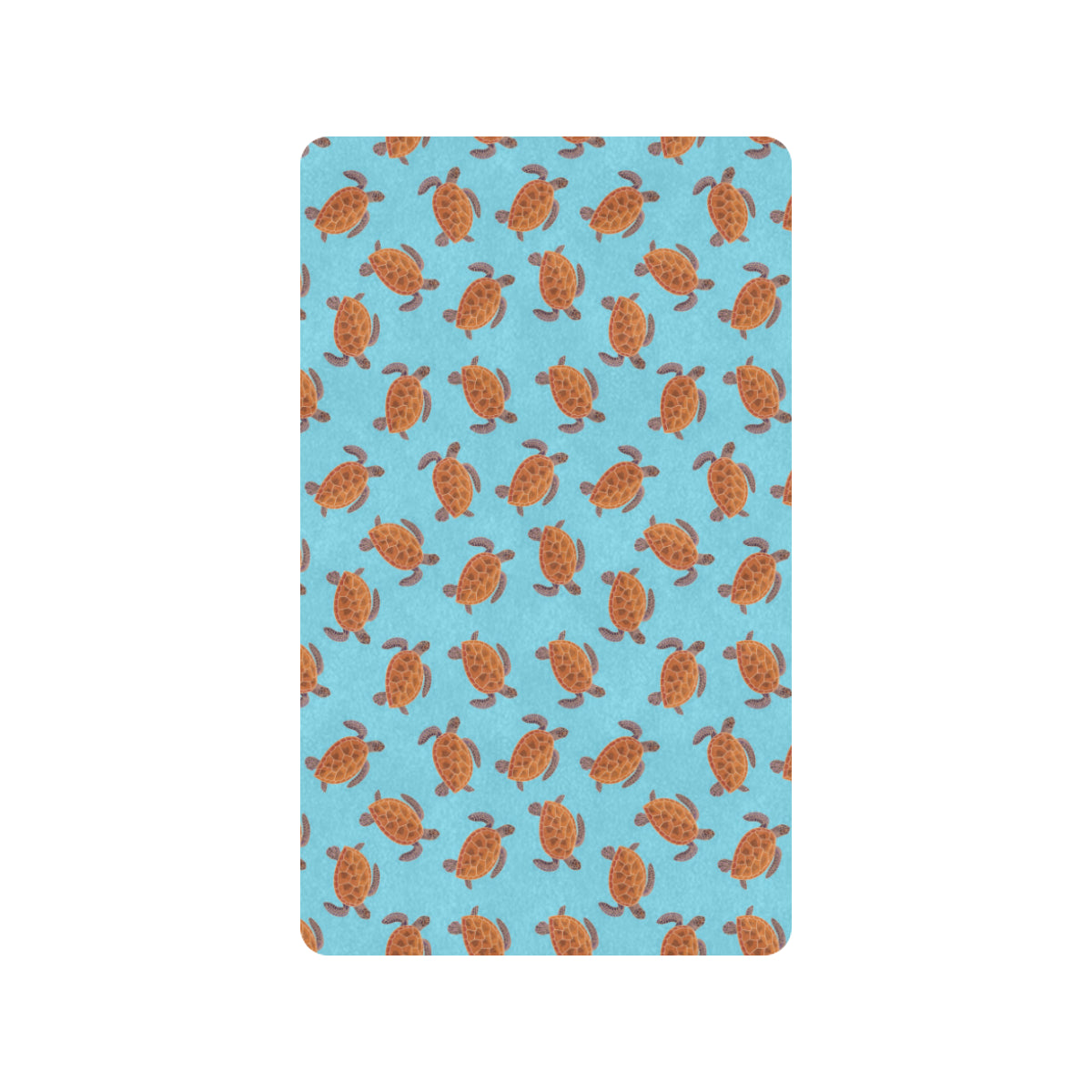 Brow Sea Turtle Print Pattern Rubber Doormat