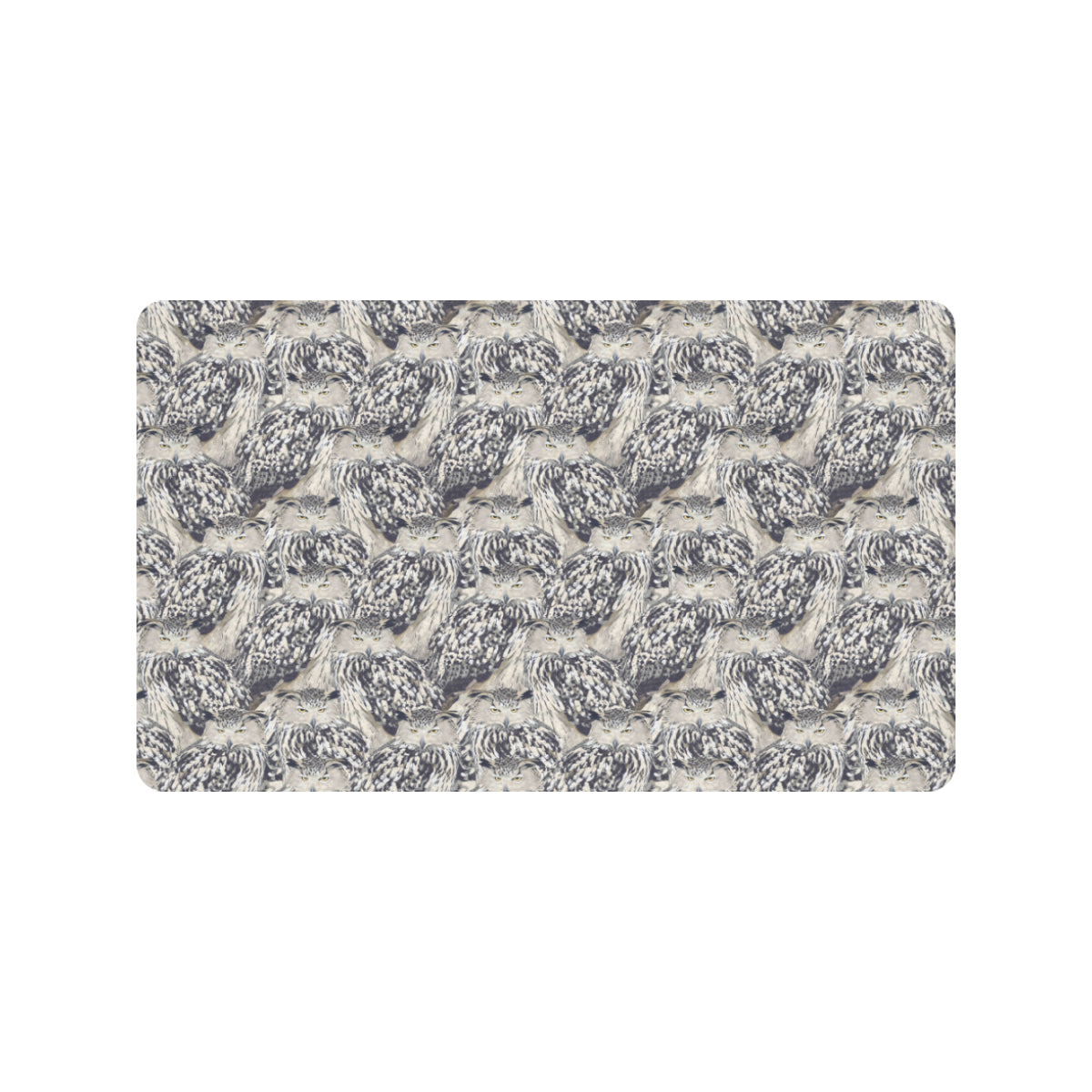 Owl Realistic Themed Design Print Rubber Doormat