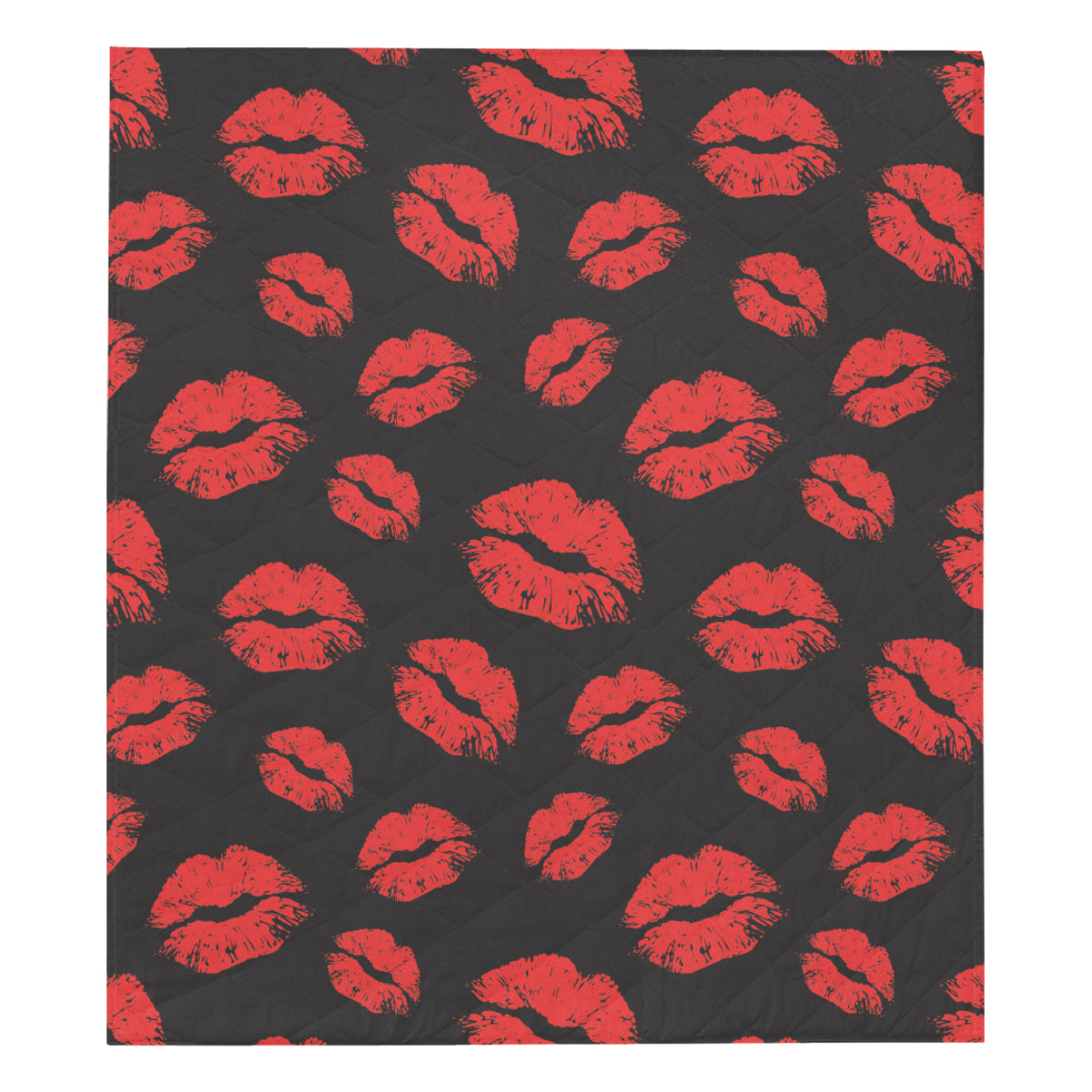 Lip Red Pattern Print Design 02 Premium Quilt
