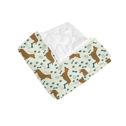 Dachshund Pattern Print Design 01 Premium Quilt
