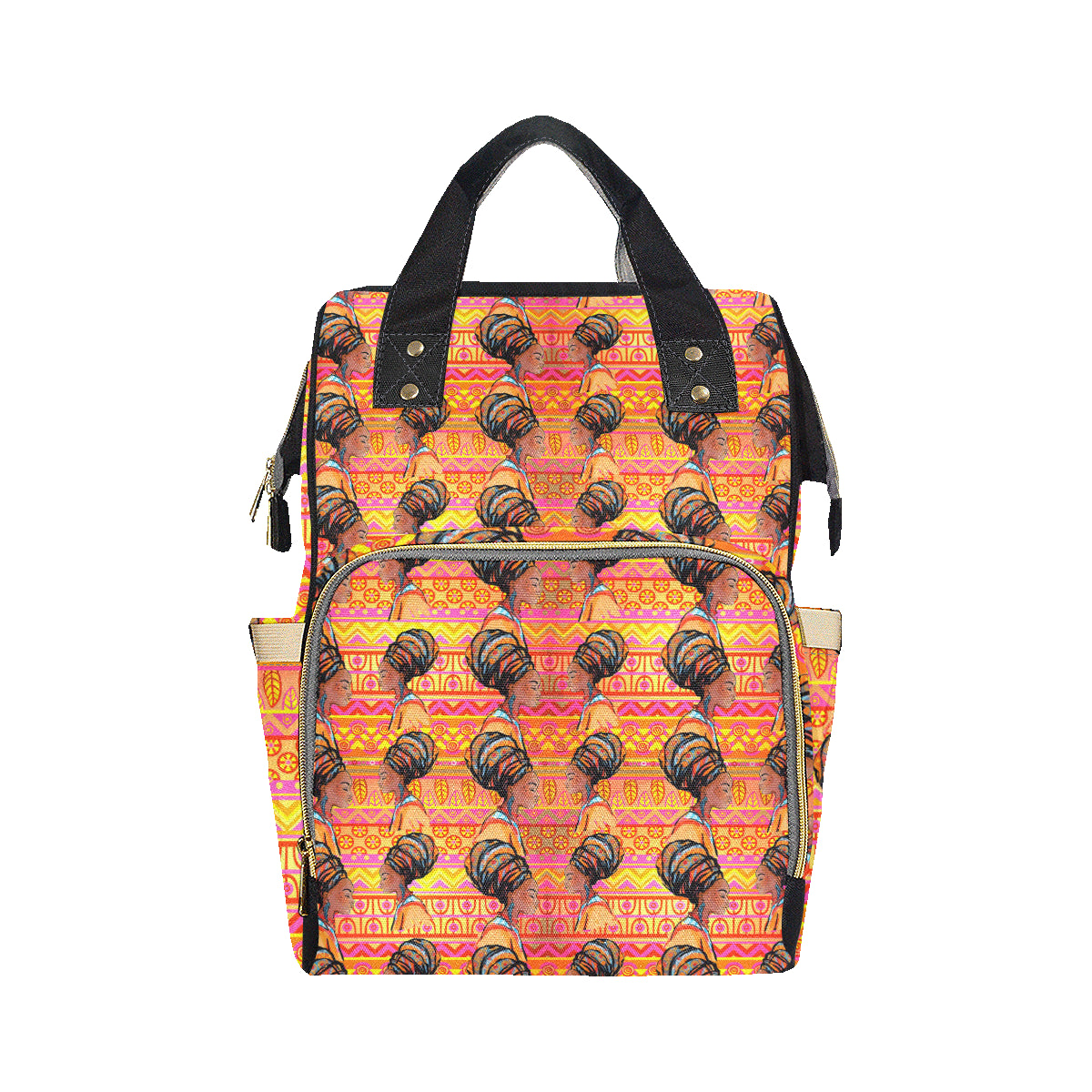 African Girl Aztec Diaper Bag Backpack
