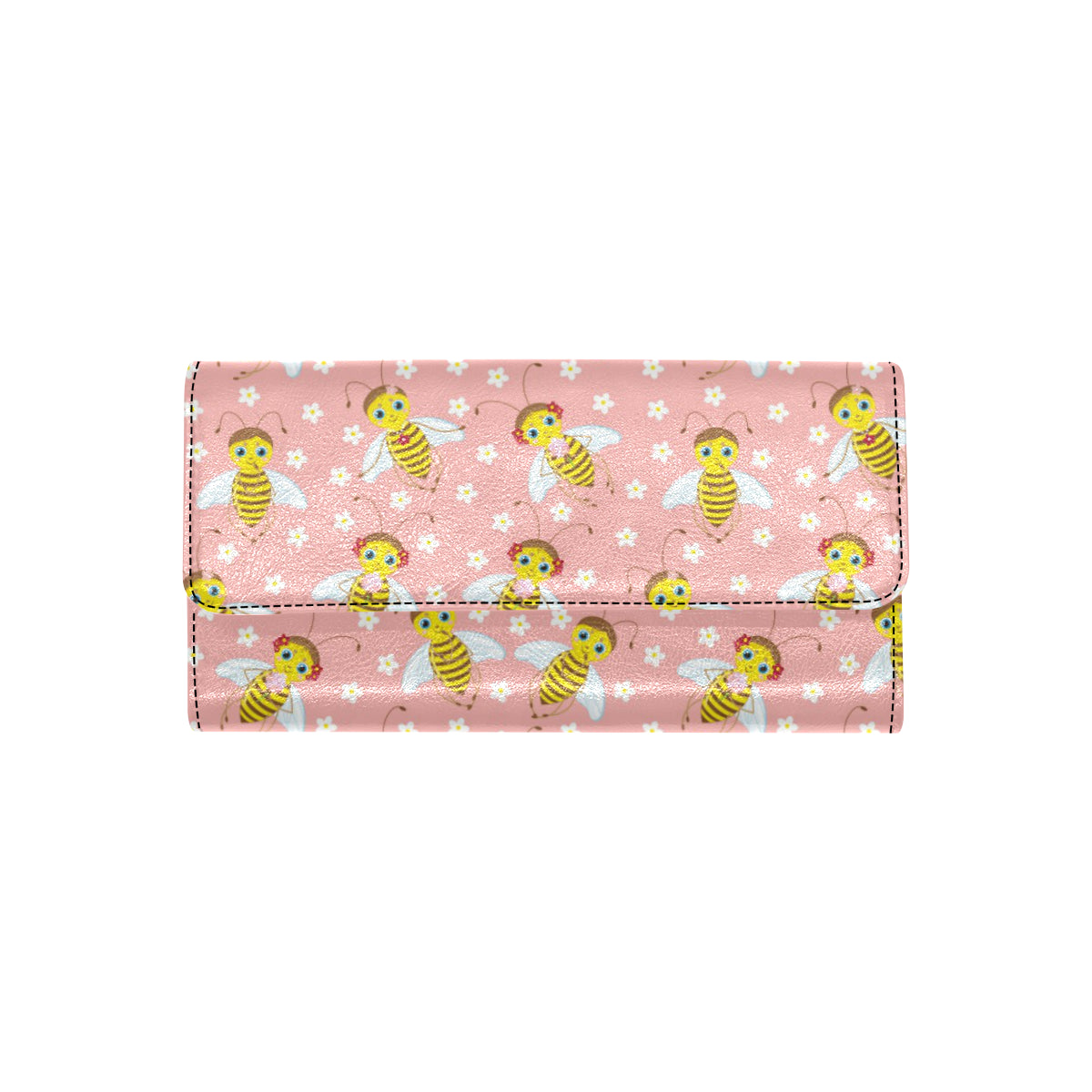 Bee Pattern Print Design BEE07 Women's Trifold Wallet