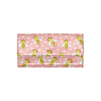 Bee Pattern Print Design BEE07 Women's Trifold Wallet