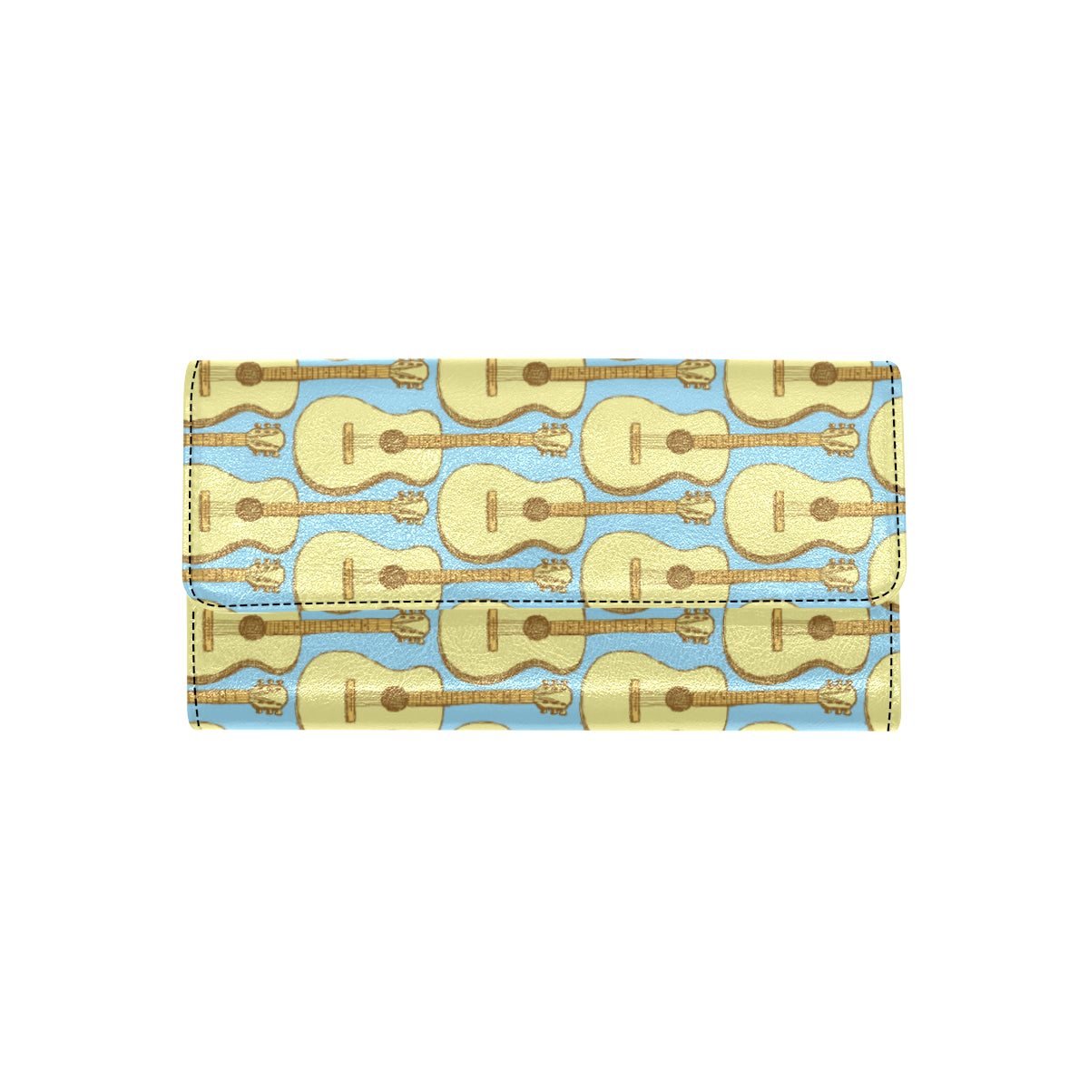 Acoustic Guitar Pattern Print Design 03 Women's Trifold Wallet