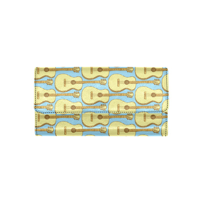 Acoustic Guitar Pattern Print Design 03 Women's Trifold Wallet