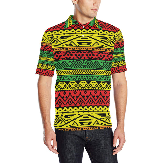 Rastafarian Pattern Print Design A02 Men Polo Shirt