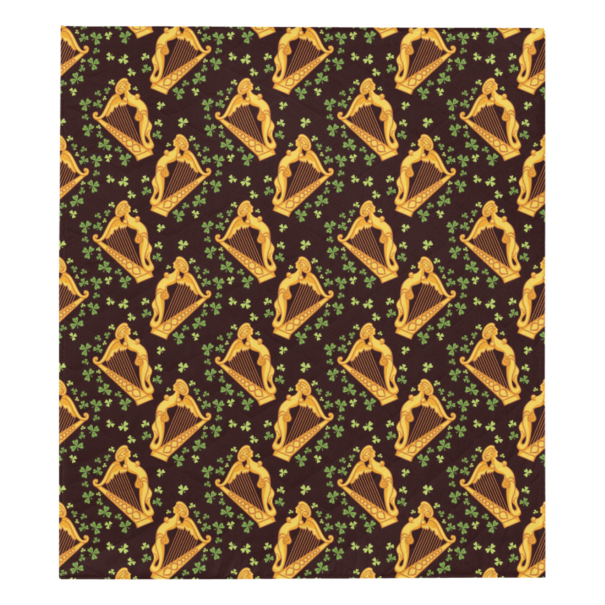 Harp Pattern Print Design 02 Premium Quilt