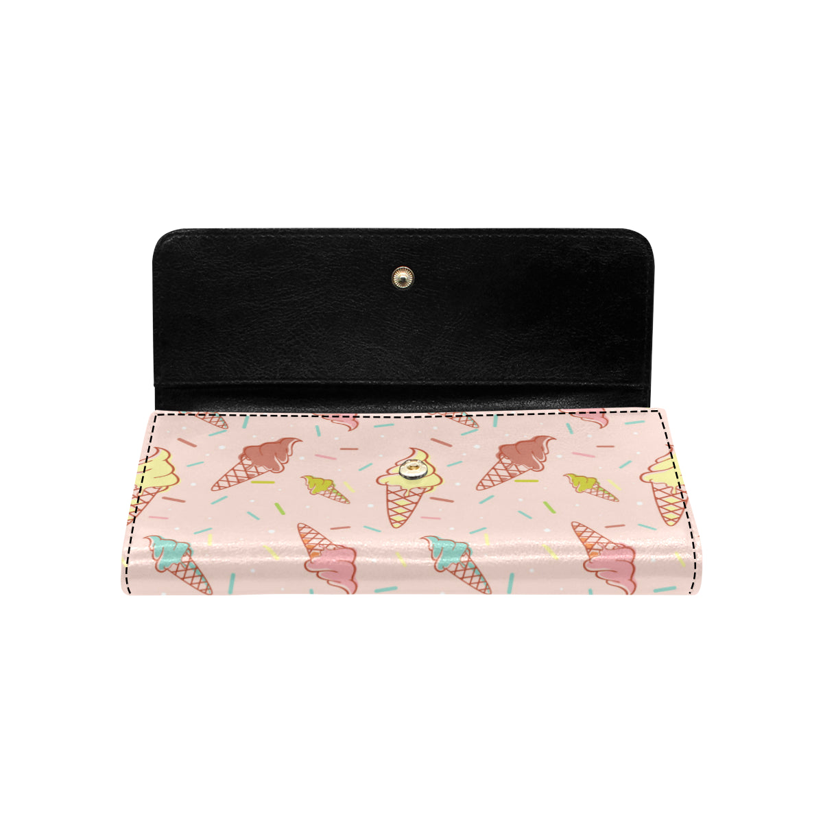 Ice Cream Pattern Print Design 02 Women's Trifold Wallet