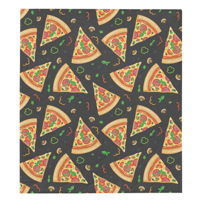 Pizza Pattern Print Design A02 Premium Quilt