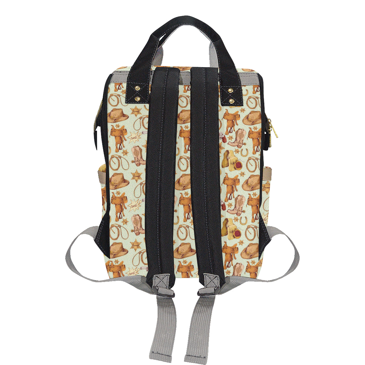 Western Cowboy Design Pattern Diaper Bag Backpack