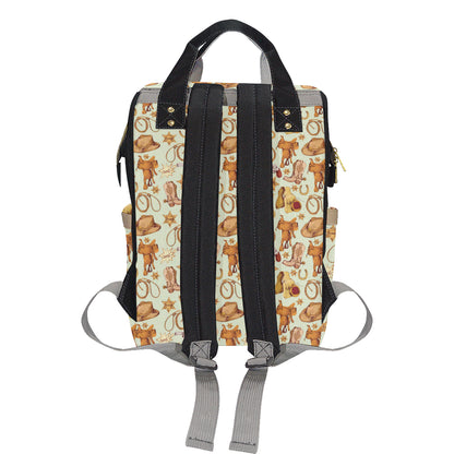 Western Cowboy Design Pattern Diaper Bag Backpack