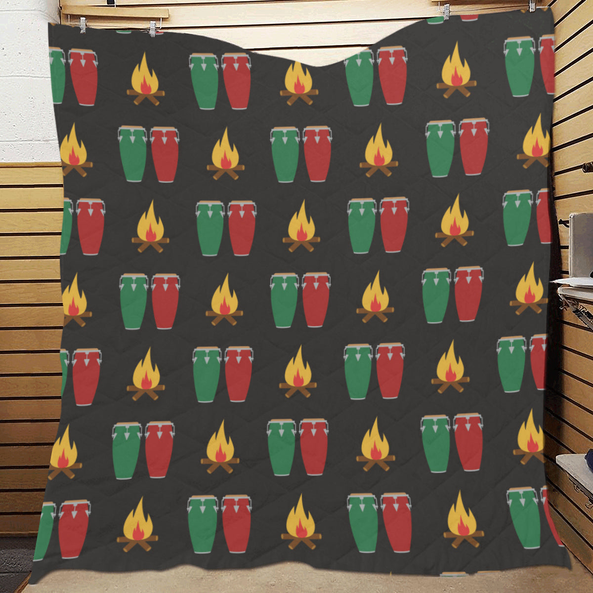 Conga Pattern Print Design 01 Premium Quilt