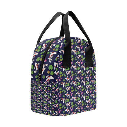 Koi Carp Pattern Design Themed Print Insulated Lunch Bag