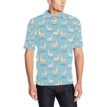 Alpaca Pattern Print Design 06 Men Polo Shirt