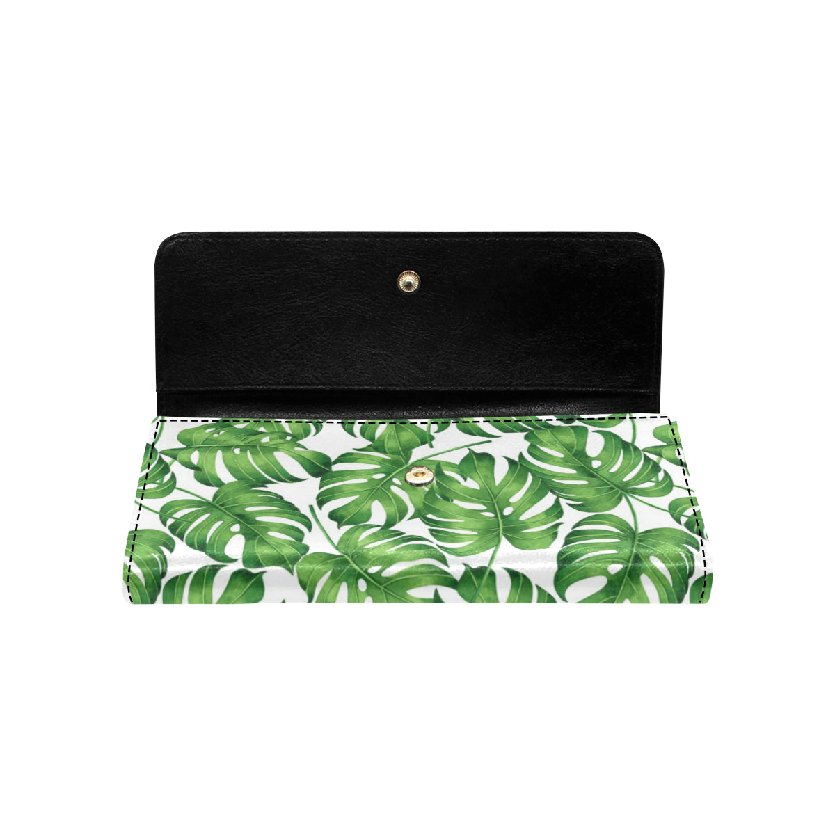 Palm Leaves Pattern Print Design PL08 Women's Trifold Wallet