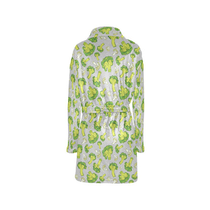 Broccoli Pattern Print Design 03 Women's Fleece Robe