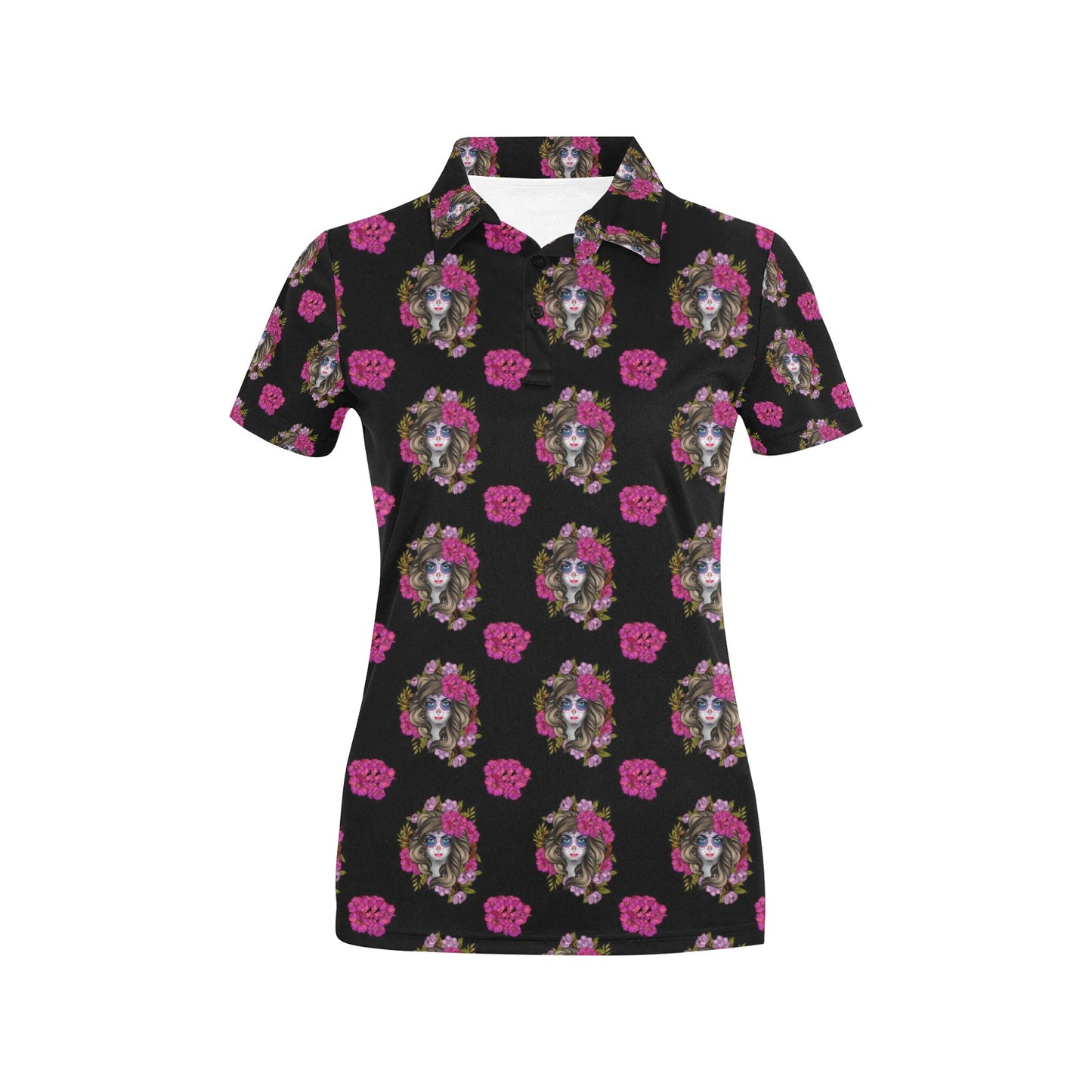 Day of the Dead Makeup Girl Women's Polo Shirt
