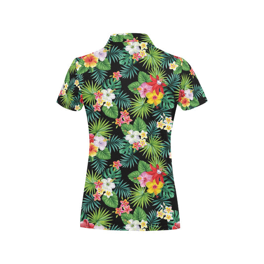 Hibiscus Hawaiian flower tropical Women's Polo Shirt