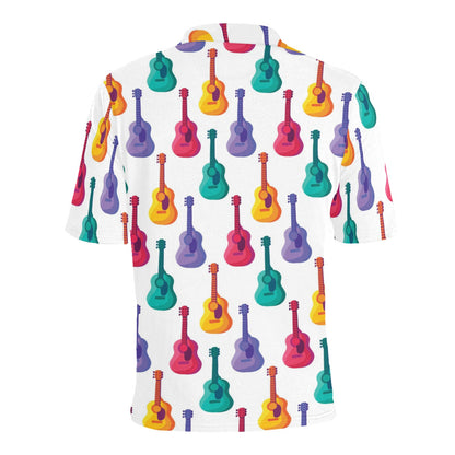 Acoustic Guitar Print Design LKS406 Men Polo Shirt