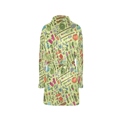 Gardening Pattern Print Design G02 Women's Fleece Robe