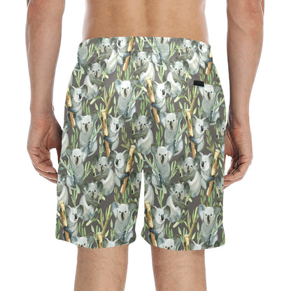 Koala Pattern Design Print Men's Swim Trunks Beach Shorts