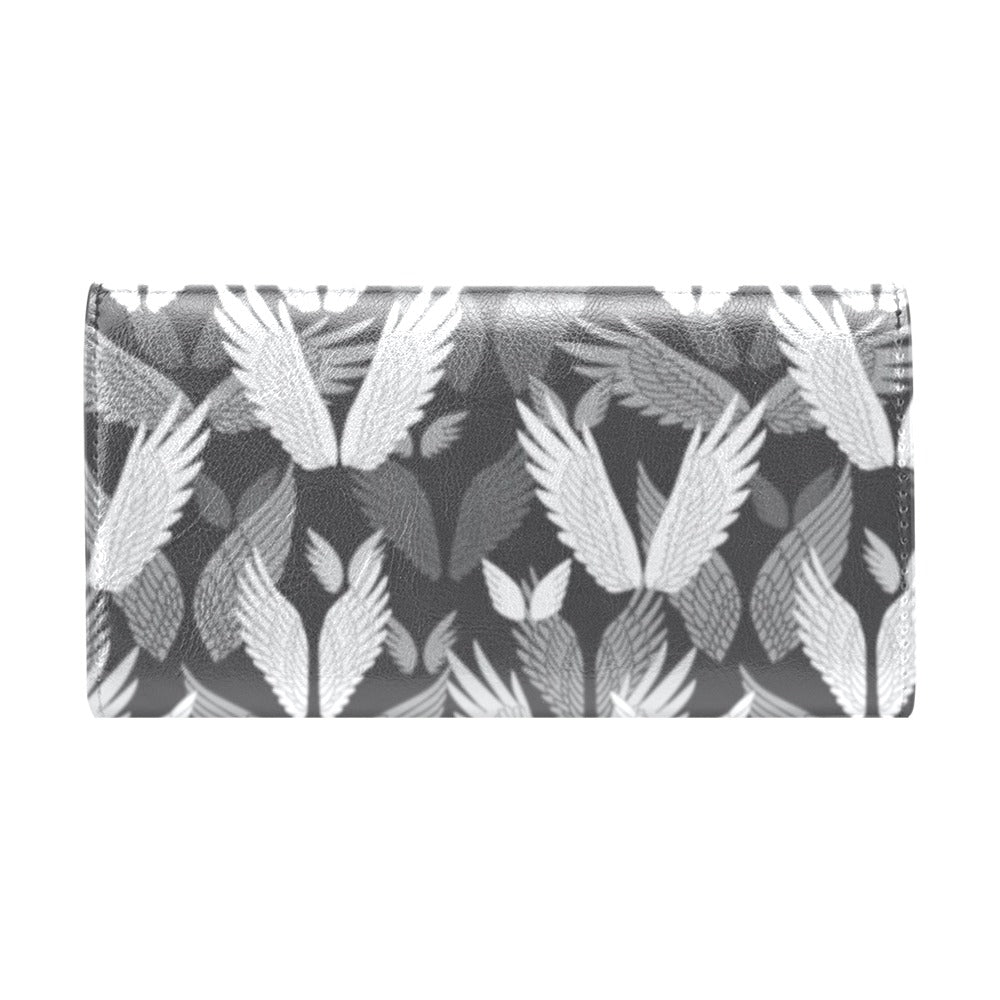 Angel Wings Pattern Design Themed Print Women's Trifold Wallet