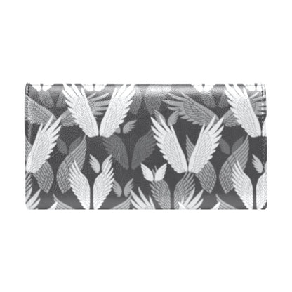 Angel Wings Pattern Design Themed Print Women's Trifold Wallet