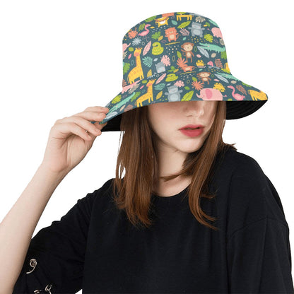 Safari Animal Cartoon Print Design LKS305 Unisex Bucket Hat