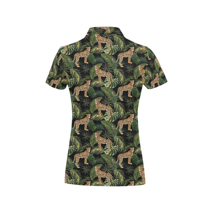 Cheetah Pattern Print Design 05 Women's Polo Shirt