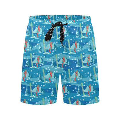 Snowboard Print Design LKS301 Men's Swim Trunks Beach Shorts