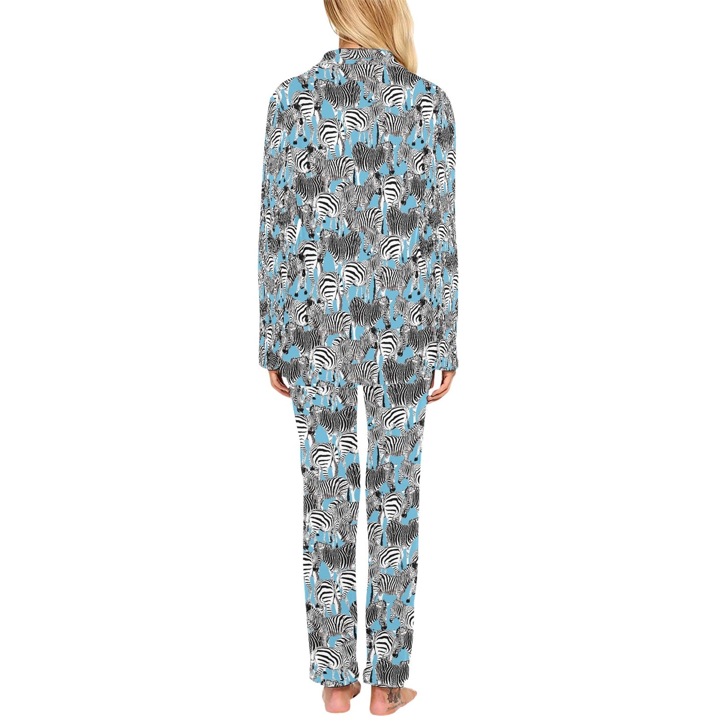 Zebra Print Design LKS305 Women's Long Pajama Set