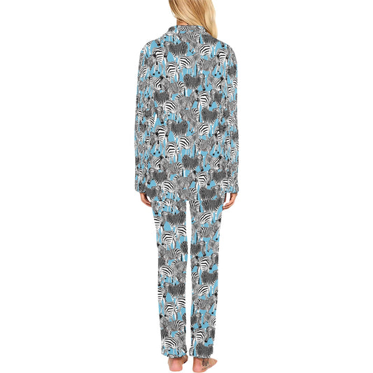 Zebra Print Design LKS305 Women's Long Pajama Set